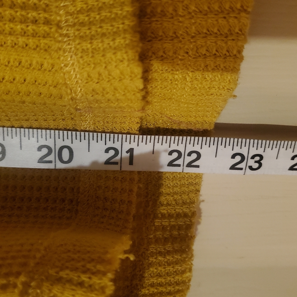 Umgee Oversized Waffle Knit Top Small Abstract Yellow Green Chartreuse F… - Picture 13 of 14